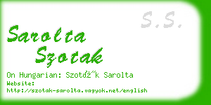 sarolta szotak business card